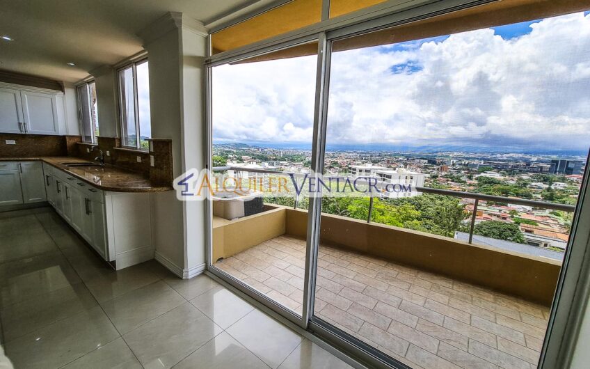 Apartamento amueblado de 3 habit. con vista en San Rafael Escazú